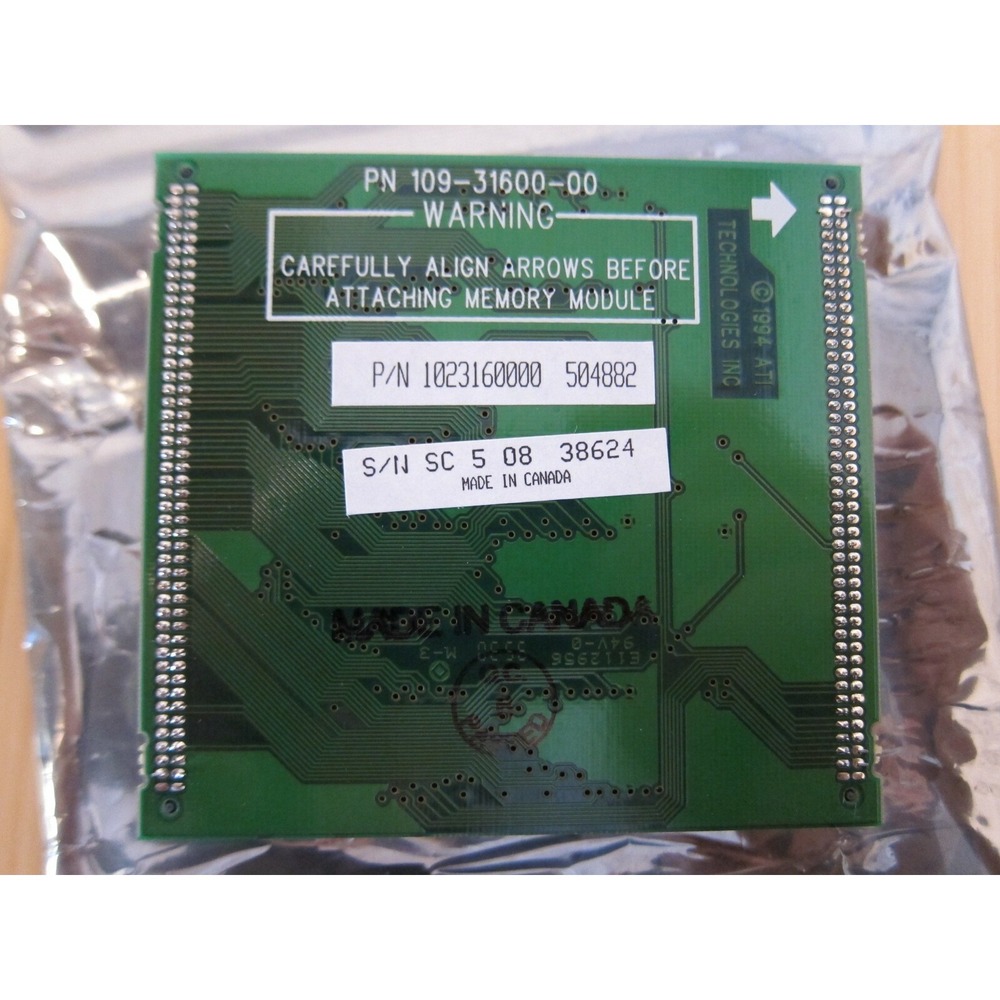NOS 1994 ATI 2MB VRAM Memory Board Video Storage Upgrade Module 109-31600-00 - Picture 5 of 6